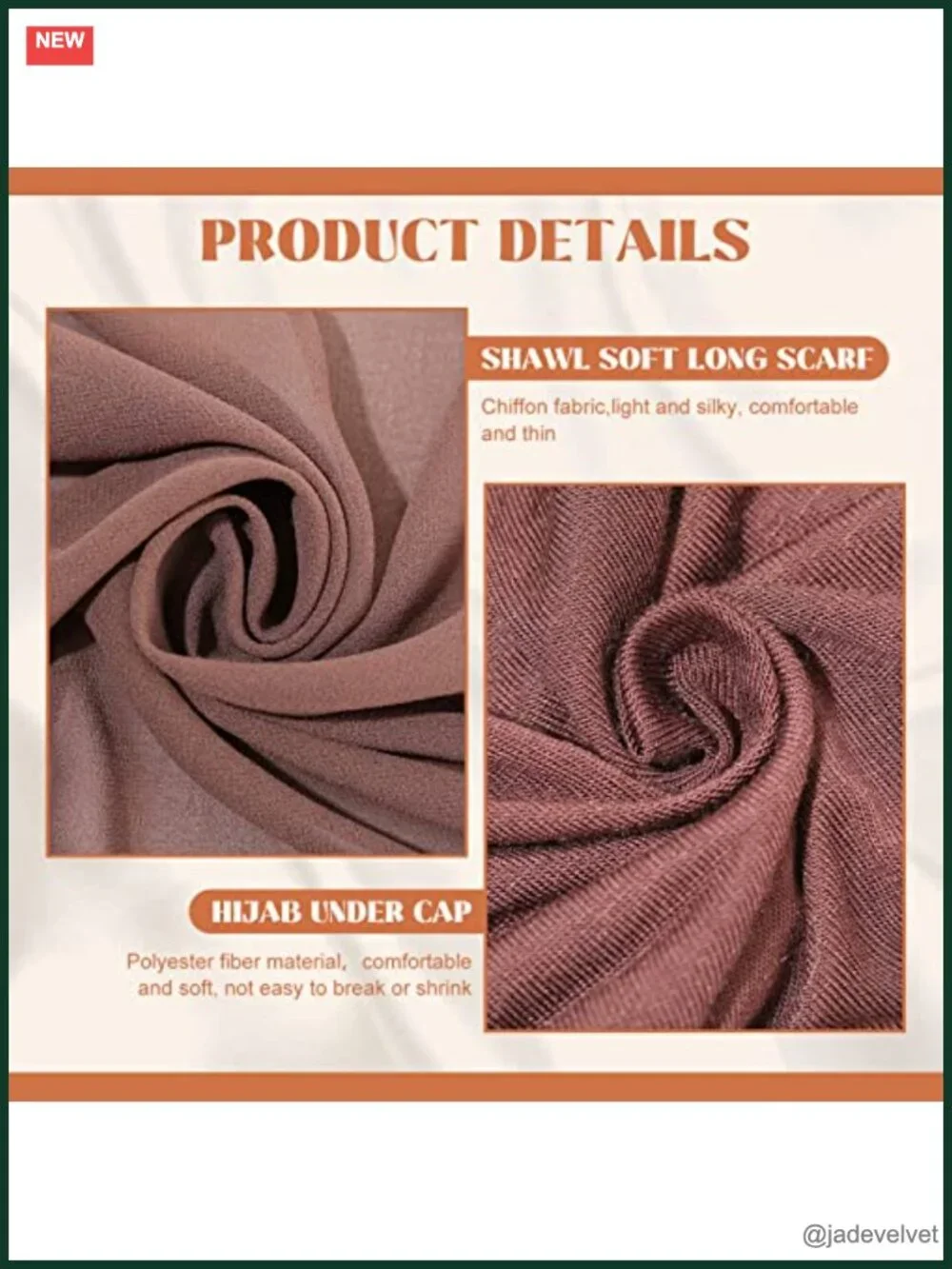 Chiffon Scarves Set with Hijab Caps Muslim Underscarf Turban Sleep Hats Soft